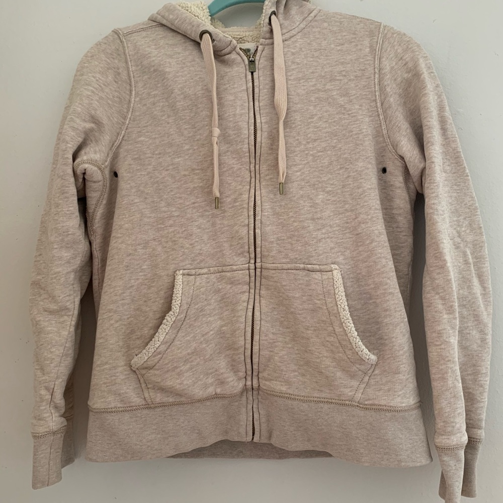 J Crew Vintage Fleece Zip Up Hoodie Medium